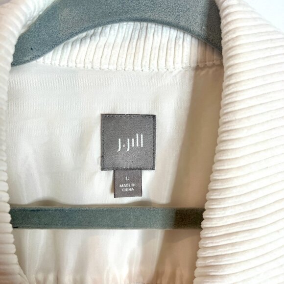 J. Jill Cream Corduroy Button Down Shacket Barn Chore Cottagecore Size Large - Picture 2 of 7